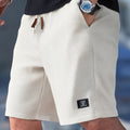 Casual Woven Shorts with Drawstring Waist and Patch Label