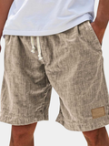 Casual woven shorts with drawstring waist and side pockets