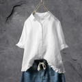 Caterina | Ruffle-Trim Button-Down Blouse
