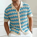 Chevron Knit Camp Shirt – Retro Summer Texture