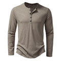 Classic Henley Shirt with Long Sleeves and Button Placket