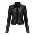 Clementina | Belted High-Neck Nonchalant Leather Jacket