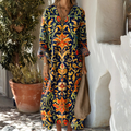 Dina | Abstract Modern Midi Dress