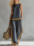 Contrast Trim Top and Trousers Set – Modern Summer Co-Ord