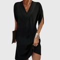 Cora | Draped V-Neck Flowing Dress