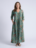 Divya | Floral Three-Quarter Maxi Dress