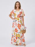 Dushka | Short-Sleeve Tiered Maxi Dress