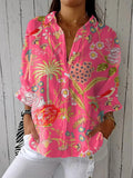 Daniela | Tropical Print Button Blouse
