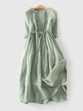 Domitille | Lace-Up Mid-Length Dress