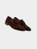Dress Loafers with Nubuck Upper and Penny Strap
