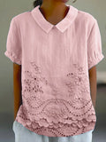 Eyelet Embroidered Collar Blouse – Sweet Summer Style