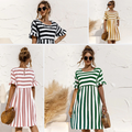 Eirlys | Striped Ruffle-Sleeve Maternity Dress