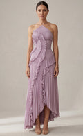 Laleh | Halter Pleated Midi Dress