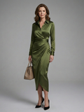 Hulda | Long-Sleeve Collared Midi Dress