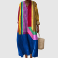 Evgenia | Patchwork Three-Quarter Midi Dress