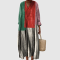 Evrim | Striped Polished Midi Dress