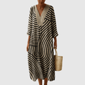 Farida | Three-Quarter A-Line Midi Dress