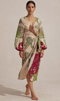 Laveena | Floral Kimono-Sleeve Midi Dress
