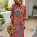 Farah | Floral V-Neck Midi Dress