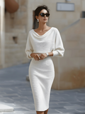 Felicie | Cowl-Neck Batwing Midi Dress