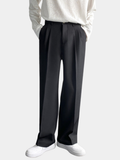 Formal Woven Pants with Front Pleats and Zip Fly