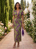 Gizem | Puff-Sleeve Coastal Midi Dress