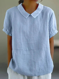 Giada | Peter Pan Collar Short-Sleeve Top