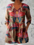 Gilberta | Relaxed Patterned V-Neck Blouse
