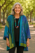 Birgitta | Open-Front Patchwork Cardigan Jacket
