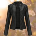 Graciela | High-Neck Zip-Up Effortless Leather Jacket