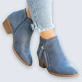 Hande | Block-Heel Almond-Toe Minimal Ankle Boots