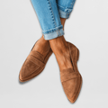 Helen | Pointed-Toe Slip-On Keeper-Strap Loafers for Women