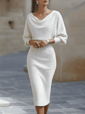 Hedda | Batwing Cowl-Neck Midi Dress