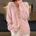 Hensley | V-Neck Cable-Knit Editorial Cardigan
