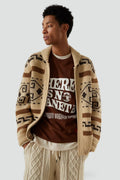 Percival | Shawl-Collar Jacquard Knit Cardigan