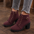 Nova | Buckle Lace-Up Chunky-Heel Ankle Boots