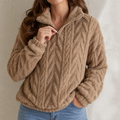 Katarina | Cable-Knit Quarter-Zip Pullover