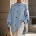 Severine | Heart-Pattern Batwing Knit Sweater