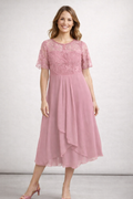 Idalia | Floral Openwork Midi Dress