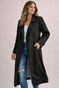 Irem | Draped Belted Composed Trench Coat