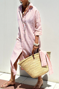 Jacinta | Striped Collared Button-Down Midi Dress