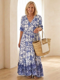 Althaia | Floral Three-Quarter Maxi Dress