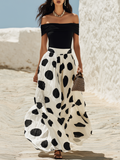Keturah | Off-Shoulder Polka Dot Maxi Dress