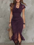 Akvile | Abstract Pleated Midi Dress