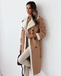 Kirsten | Double-Breasted Sculpted Draped Trench Coat