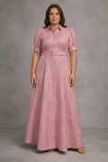 Jarmila | Puff-Sleeve Collared Maxi Dress