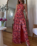 Liora | Open-Back Floral Maxi Dress