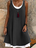Lisette | Layered Sleeveless Scoop-Neck Dress