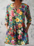 Lodovica | Draped V-Neck Blouse