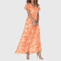 Lola | Floral Flutter-Sleeve V-Neck Maxi Dress for Women
